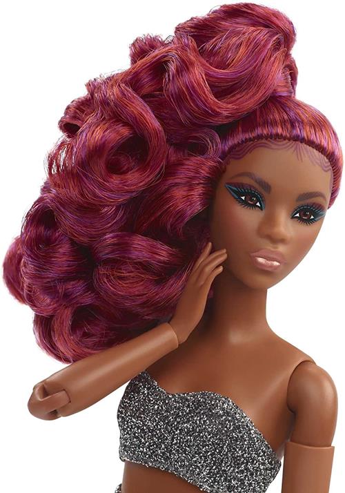 Barbie- Bambola Signature Barbie Looks Bionda, Snodata, con Abito e  Stivaletti Bianchi
