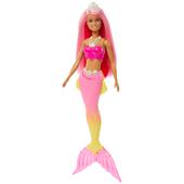 Barbie Dreamtopia, bambola dai capelli rosa e coroncina regale, con corpetto a conchiglia e la coda multicolore sfumata