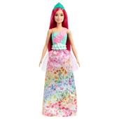 Barbie Dreamtopia Principessa, bambola con corpetto scintillante, gonna lunga con colori sfumati, dettagli floreali
