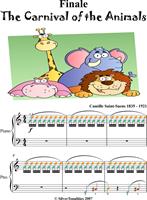 Finale Carnival of the Animals Easy Piano Sheet Music with Colored Notation
