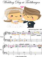   Wedding Day at Troldhaugen Easy Piano Sheet Music with Colored Notes