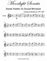   Moonlight Sonata Second Movement Easy Violin Sheet Music