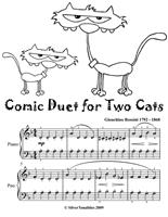   Comic Duet for Two Cats Easy Piano Sheet Music Tadpole Edition