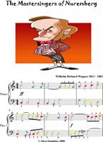   Mastersingers of Nuremberg Easy Piano Sheet Music with Colored Notes