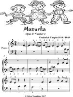   Mazurka Opus 67 Number 4 Beginner Piano Sheet Music