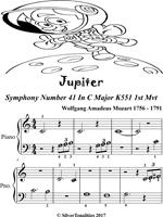   Jupiter K551 First Movement Beginner Piano Sheet Music