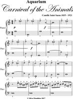   Aquarium Carnival of the Animals Beginner Piano Sheet Music
