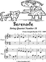   Serenade String Quartet Number 18 Beginner Piano Sheet Music