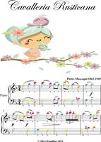   Cavalleria Rusticana Easy Piano Sheet Music with Colored Notes