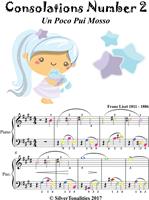   Consolations Number 2 Easy Piano Sheet Music with Colored Notes