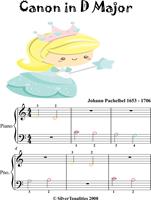   Canon in D Beginner Piano Sheet Music with Colored Notes