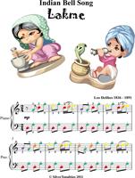   Indian Bell Song Easy Piano Sheet Music with Colored Notes