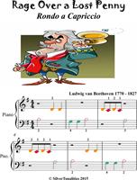   Rage Over a Lost Penny Rondo a Capriccio Beginner Piano Sheet Music with Colored Notes