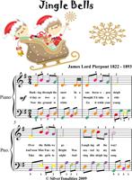   Jingle Bells Easy Piano Sheet Music with Colored Notes