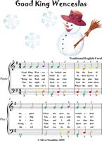   Good King Wenceslas Easy Piano Sheet Music with Colored Notes