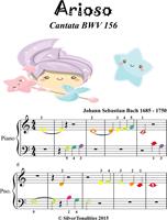   Arioso BWV 156 Beginner Piano Sheet Music with Colored Notes