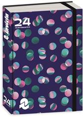 Diario Pocket 16 mesi, 2024-25, Invicta, blu paillettes iridescenti rosa-verde