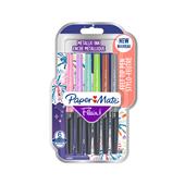 Paper Mate Flair, penne con punta in feltro, colori metallici, Colori assortiti, a punta media (0,7 mm) 6 pezzi