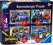 Ravensburger - Puzzle Batwheels, Collezione 4 in a Box, 4 puzzle da 12-16-20-24 Pezzi, Et&#224; Raccomandata 3+ Anni