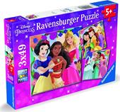 Ravensburger - Puzzle Disney Princess, Collezione 3x49, 3 Puzzle da 49 Pezzi, Et&#224; Raccomandata 5+ Anni