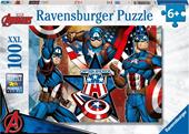 Ravensburger - Puzzle Captain America 100 Pezzi XXL, Et&#224; Raccomandata 6+ Anni