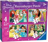 Ravensburger - Puzzle Principesse Disney, Collezione 4 in a Box, 4 puzzle da 12-16-20-24 Pezzi, Et&#224; Raccomandata 3+ Anni
