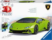 Ravensburger - 3D Puzzle Lamborghini Hurac&#225;n Evo Verde, 108 Pezzi, 8+ Anni