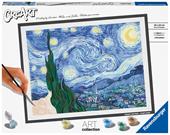 Ravensburger - CreArt ART COLLECTION Van Gogh: Notte stellata, Kit per Dipingere con i Numeri