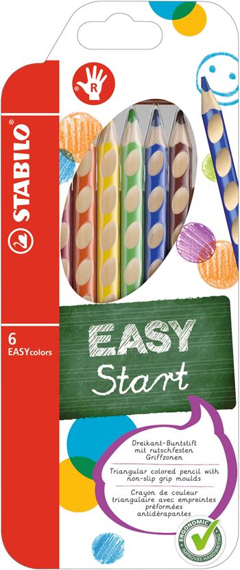 Matita colorata Ergonomica - STABILO EASYcolors - per Destrimani - Astuccio da 6 - Colori assortiti  Stabilo | Libraccio.it