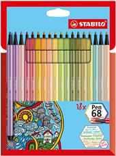 Pennarello Premium - STABILO Pen 68 - Astuccio da 18 - Colori assortiti