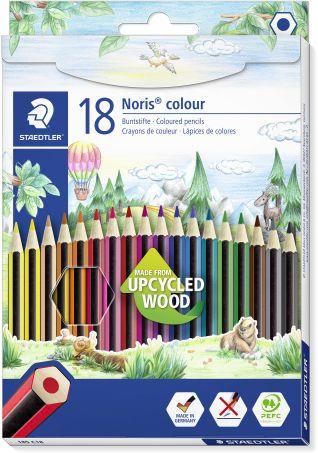Astuccio con 18 matite colorate esagonali, in colori assortiti Upcycled wood  Staedtler 2018 | Libraccio.it