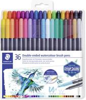 Astuccio da 18 colori con penne a due punte: a pennello e fine. acquerellabili