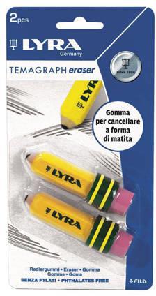 2 Gomme Temagraph Eraser a Forma di Matita  FILA 2023 | Libraccio.it