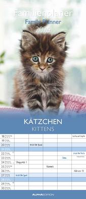 Alpha Edition - Calendario 2024 da muro per la famiglia Kittens, 12 mesi, 19,5x45 cm