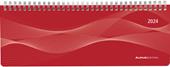 Alpha Edition - Agenda Settimanale Da Tavolo 2024, 29,7x10,5 cm, Red, Spiralata