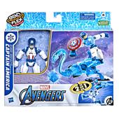 Hasbro Marvel Avengers - Bend and Flex Missions, Capitan America Ice Mission, action figure pieghevole da 15 cm