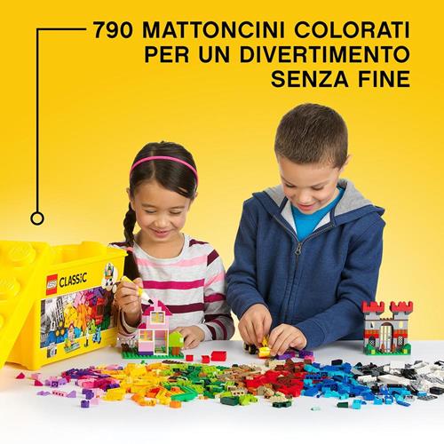 LEGO Classic 10698 Scatola Mattoncini Creativi Grande per Costruire  Macchina Fotografica, Vespa e Ruspa Giocattolo LEGO 2019