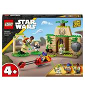 LEGO Star Wars 75358 Tempio Jedi su Tenoo con Maestro Yoda Spade Laser Giocattolo Droide e Speeder Bike Giochi Bambini 4+