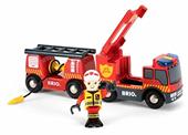 BRIO WORLD - Camion dei Pompieri, Veicoli Giocattolo in Legno, 3 Pezzi, Et&#224; 3+ Anni