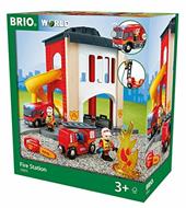 BRIO WORLD - Caserma dei Pompieri, Accessorio per Pista Trenino BRIO, Set da 12 Pezzi, Et&#224; 3+ Anni