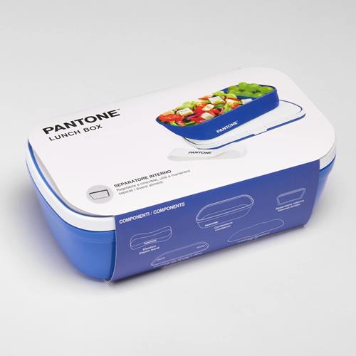 Pantone™ - Lunch Box, porta pranzo stile bento con divisorio interno.  Ideale per l'ufficio o la scuola. 12x7x20,7 - Blu Pantone 2023