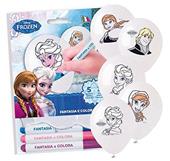 Frozen. Kit Palloncini Fantasia E Colora. 5 Palloncini con Pennarelli