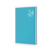 Agenda InTempo Text 2024, 12 mesi giornaliera Balacron Azzurro - 21x30 cm