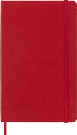 Agenda Moleskine giornaliera 2024, 12 mesi, Large, copertina rigida, Rosso scarlatto - 13 x 21 cm  Moleskine 2023 | Libraccio.it