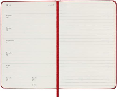 Agenda Moleskine settimanale 2024, 12 mesi, Pocket, copertina rigida, Rosso  borgogna - 9 x 14 cm - Moleskine - Cartoleria e scuola