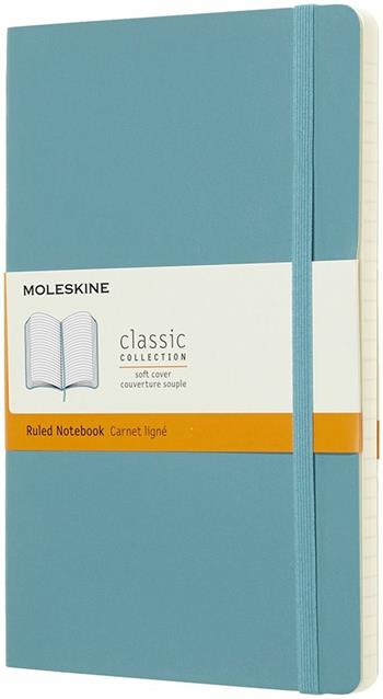 Taccuino Moleskine large a righe copertina morbida azzurro. Reef Blue  Moleskine 2018 | Libraccio.it