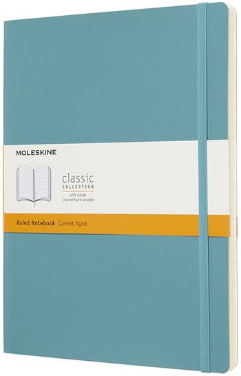 Taccuino Moleskine XL a righe copertina morbida azzurro. Reef Blue  Moleskine 2018 | Libraccio.it