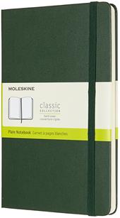 Taccuino Moleskine large a pagine bianche copertina rigida verde. Myrtle Green