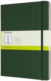 Taccuino Moleskine XL a pagine bianche copertina rigida verde. Myrtle Green