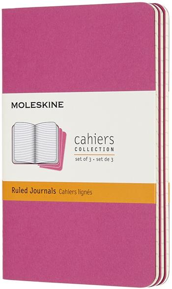 Quaderno Cahier Journal Moleskine pocket a righe rosa. Kinetic Pink. Set da 3  Moleskine 2019 | Libraccio.it